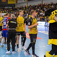 Enttäuschung bei den Spielern des HSC Coburg nach dem Aus im Pokal-Viertelfinale gegen den HBW Balingen-Weilstetten.