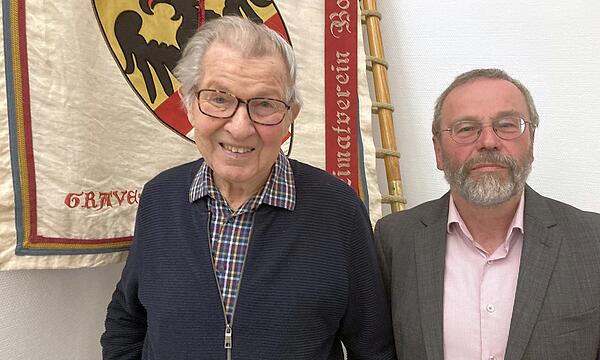 Arnold Greubel (links) war 1984 der erste Vorsitzende nach der Gründung des Heimatvereins – hier mit dem aktuellen Vorsitzenden Ludwig Metz.