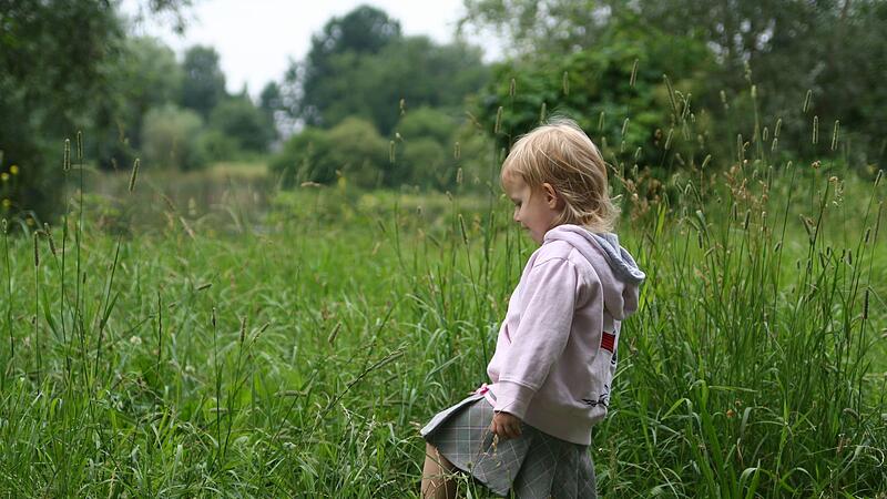 Kleines Mädchen im hohen Gras