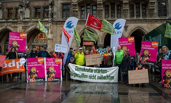 Demonstration gegen Olympia-Bewerbung