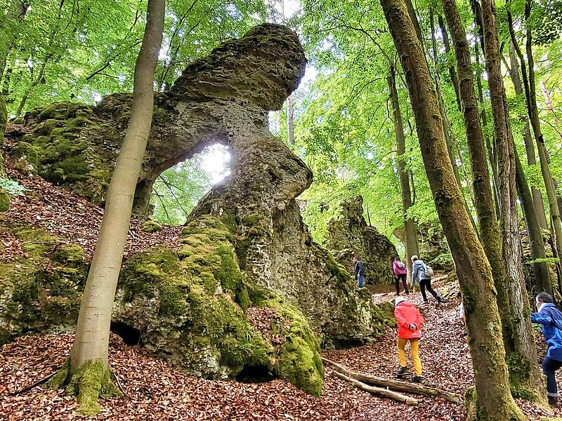 Spektakuläre Felsformationen bekamen die Wanderer zu sehen.