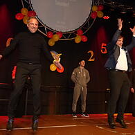 Auch zwei Hampelmänner waren dabei, links Thorsten Glauber, rechts Hermann Ulm.Prunksitzung Ebermannstadt 2025