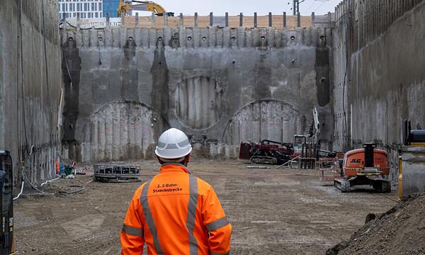 S-Bahn--Baustelle in München