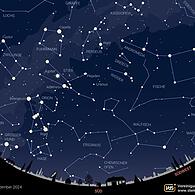 Die Sternenkarte für den Monat Dezember: der Himmelsanblick am 15. Dezember um 22 Uhr.
