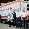 Bei der Spendenübergabe dabei sind (v. l.): Helmut Karg (BRK Forchheim), Dirk Samel (Leiter Markt und Service Stadtwerke Forchheim), Birgit Kastura (Kreisgeschäftsführerin BRK Forchheim), Mathias Reznik (Geschäftsführer Stadtwerke Forchheim), Jona...