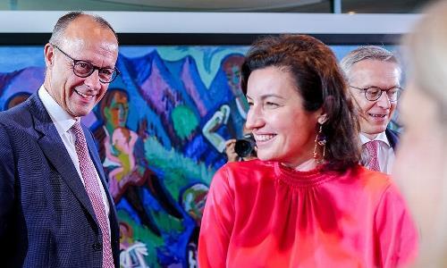 Bundeskanzler Friedrich Merz und Dorothee Bär, Bundesministerin für Forschung, Technologie und Raumfahrt.