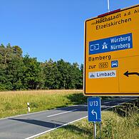 Zeiten für Umwege müssen ab Montag, 16. Juni 2025, auf der B505 in Richtung Nürnberg an der Anschlussstelle Pommersfelden eingeplant werden.