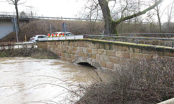 Hochwasser bei Meschenbach im Landkreis Coburg