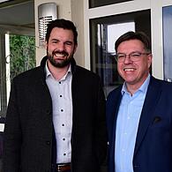 Mit Christian Weber (links), dem Bürgermeister aus Pottenstein im Landkreis Bayreuth, hatte die Kulmbacher FDP mit ihrem Vorsitzenden Thomas Nagel den einzigen kommunalen Mandatsträger mit FDP-Parteibuch in Oberfranken beim politischen Aschermittw...