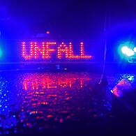 Polizei Blaulicht bei Unfallaufnahme