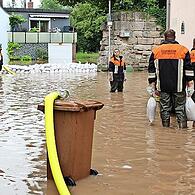 Ein Hochwasser suchte Höchstadt 2021 heim.