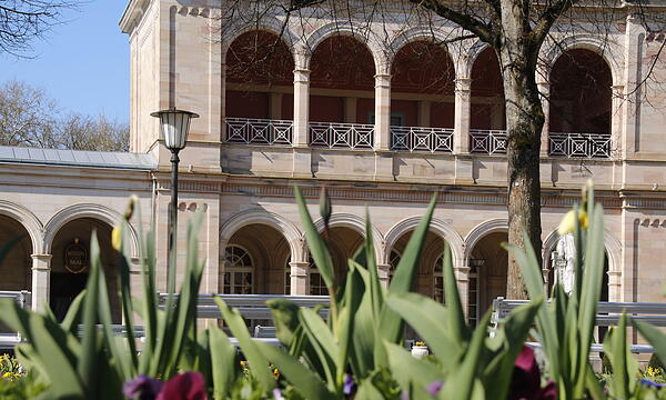 Buntes Beet vor dem Kursaal