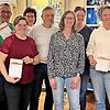 Sie bekamen bei einem gemütlichen Beisammensein Urkunden für das Deutsche Sportabzeichen überreicht (von links): Petra Kompst, Christoph Huser, Ines Böhmchen, Dagmar Süppel, Dieter Oschinger (14. Teilnahme), Christine Murmann, Ruth Schneider, Astr...