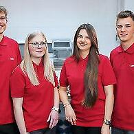 Tag der Ausbildung bei perma-tec in Euerdorf. Auf dem Bild sind (von links) Mika Manninger, Annika Hartmann, Lara Köblitz und Luca Metz zu sehen.