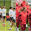 Die DFB-Herren waren zuletzt am Home Ground in Herzogenaurach, jetzt kommen die Frauen um die Fränkin Klara Bühl (rechtes Foto, li.).