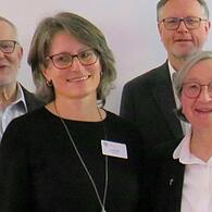Bei der Verabschiedung (von links): Gotthard Lehner (Leiter DGD-Fachklinik Haus Immanuel), Juliane Disch (neue Klinikseelsorgerin im Haus Immanuel), Frieder Trommer (Vorstandsvorsitzender DGD e.V.) und Schwester Angelika Gollwitzer (ehemalige Klin...