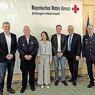 Der BRK-Kreisverband hat Thomas Heideloff (2. v. l.) nach 46 Dienstjahren verabschiedet.
