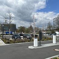 Der Parkplatz am Globe Coburg ist zwar fertig und kann auch schon genutzt werden. Die Schrankenanlage ist aber noch nicht in Betrieb.