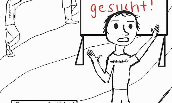 Bei dem Staffellauf Unterstufe gegen Mittelstufe gegen Lehrer fehlte der Mittelstufe ein Läufer.