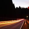 Ein Verkehrsschild warnt vor Wildwechsel an einer Landstraße Ein Verkehrsschild warnt vor Wildwechsel an einer Landstraße