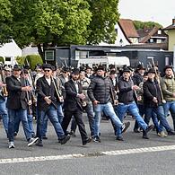 Insgesamt 108 Ausmarschierer nahmen am Probeauszug der Königsberger Bürgerwehr an Himmelfahrt teil.
