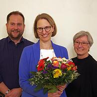 Vizepräsident Michael Eber, Präsidentin Maren Schmitt (20 Jahre Mitgliedschaft) und Vizepräsidentin Renate Horch.