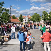 Die Forchheimer Omas gegen Rechts demonstrierten für ein AfD-Verbot.